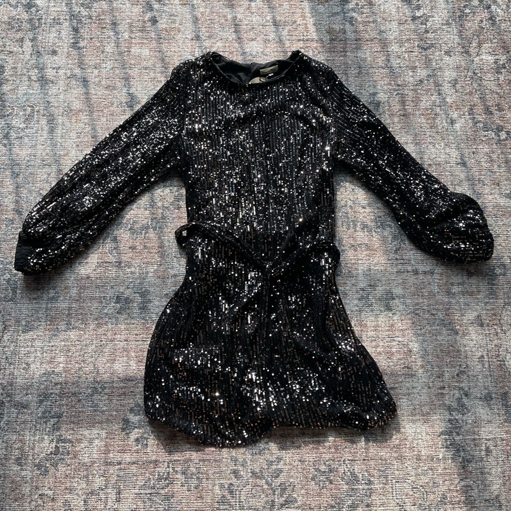 Aaron & Amber Black Sequin Dress